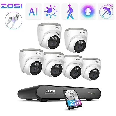 ZOSI 8CH 3K NVR 4MP 2.5K PoE IP Security Alarm Playback Camera System Wide Angle • $216.74