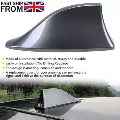 Grey Car SUV Shark Fin Aerial Antenna Roof AM/FM Radio Mast Signal For BMW/Audi • £7.75