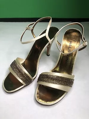 Vintage HALSTON Made In Italy Size 8 Beaded Heel • $110