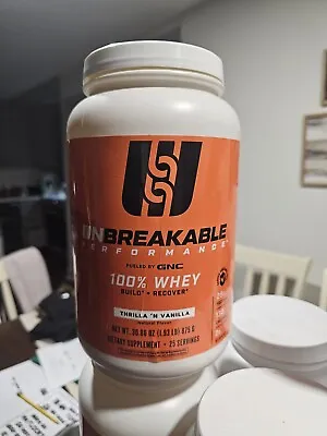 GNC Unbreakable Performance Muscle Build Whey Protein Thrilla N Vanilla 1.93 Lb • $15