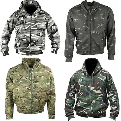 Kombat UK Mens Tactical Army Military Camouflage Hooded Zip Hoodie S - XXXL • £16.89