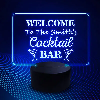 £14.99 • Buy Neon Bar Signs Cocktail LED Standing Plaque Personalised Pub Club Man Cave Retro