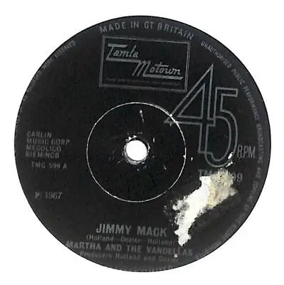 £7.80 • Buy Martha And The Vandellas Jimmy Mack UK 7  Vinyl 1967 TMG599 Tamla Motown VG+