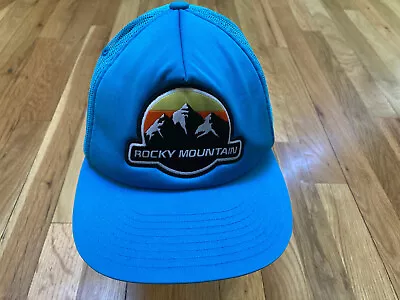 Rocky Mountain Mt. Bike Bicycle Hat Truckers Cap Mesh Blue • $22