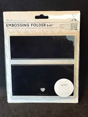 Xcut 6x6  Square Embossing Folder - Banner Split Panels Heart • £3.50