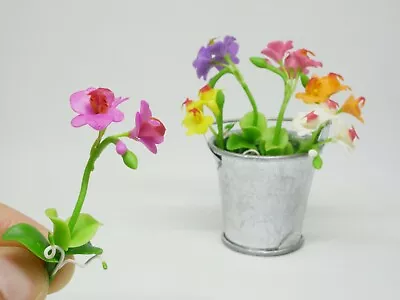 1 Pc Miniature Phalaenopsis Orchids Clay Dollhouse Handmade Decor 1:12 • $1.96