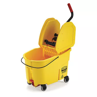 Rubbermaid Commercial Fg757688yel 11 Gal Wavebrake Down Press Mop Bucket And • $263.99