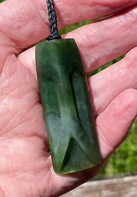 Unique Dallas Crombie Nz Kohuwai Pounamu Jade Greenstone Maori Carved Hei Toki • $325