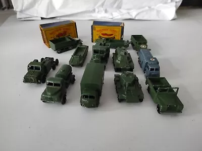 Matchbox Vintage 1-75 Military Vehicles Job Lot X 12 Plus 2 Boxes  • £21