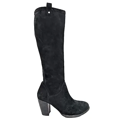 Ugg Ava Black Suede Knee High Block Heel Boots Women’s US 8 EU 39 • $61.99