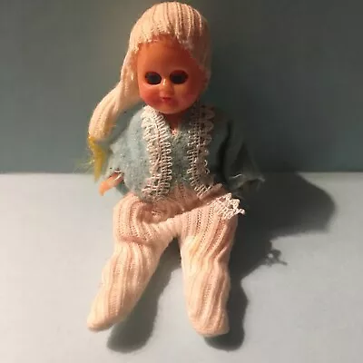Vintage Hard Plastic Baby Doll Arms & Legs Move Sleep Eyes Made In Hong Kong 3  • $7