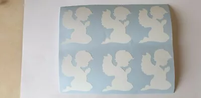 £2.60 • Buy 6 X White Angel Small Vinyl Decal Stickers Crafts Wine Bottle Wall Glasses F.P