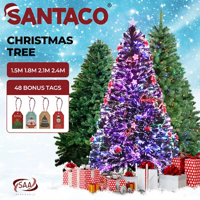Artificial Christmas Tree With Lights 2.4M/2.1M/1.8M/1.5M Xmas Decorations Stand • $52.99