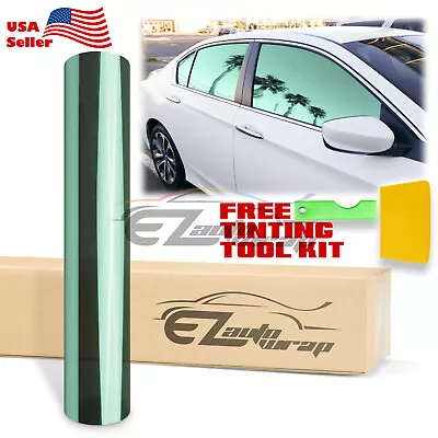 20 X10FT Uncut Roll Window Mirror Chrome Green Tint Film Car Home Office Glass • $18.99