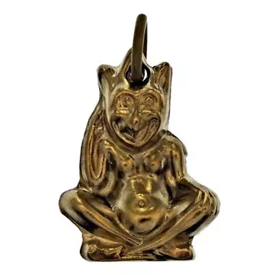 £22 • Buy Vintage Lucky PIXIE Charm BRASS Cornish Pisky Piskie Pixy Pendant Tamper Ref.68