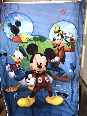 Disney Jr Mickey Mouse Club House Donald Duck & Goofy Reversible Blanket 42x56 • $15.20