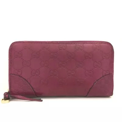 GUCCI Ssima GG Logo Leather Zip Around Long Wallet/9Y0143 • $34