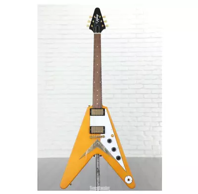 Epiphone 1958 Korina Flying V Electric Guitar IGCKFVWANAGH1 White Pickguard • $1099.99