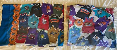 Vintage NBA Basketball Team Jerseys Pillow Case & Fitted Sheet Set • $19.99