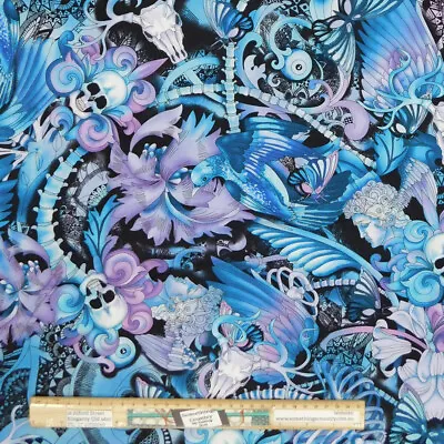 Quilting Patchwork Sewing Fabric Boho Gothic Tattoos 50x55cm FQ • $9