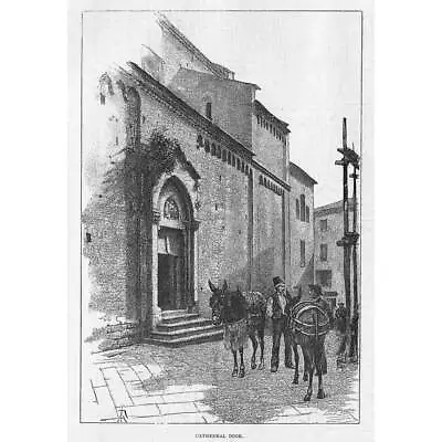 £9.99 • Buy SAN REMO Cathedral Door - Antique Print 1888