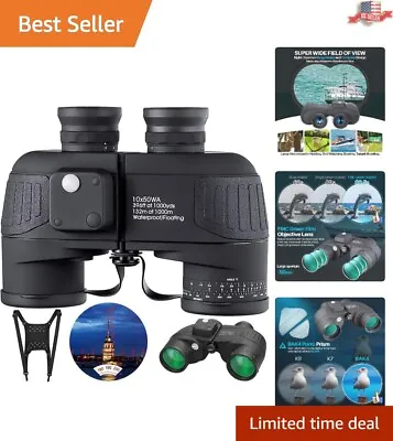 Premium Waterproof 10x50 Marine Binoculars With Rangefinder - Prism Lens • $141.97