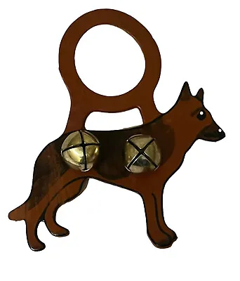 Belsnickel Bells German Shepard Bell Door Knob Hanger Dog Lover Holiday Leather • $24.99