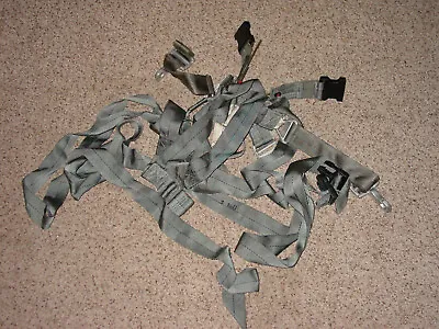 Military Parachute Harness Gear Gray W/ D Clips! Sold As Is! • $89.95