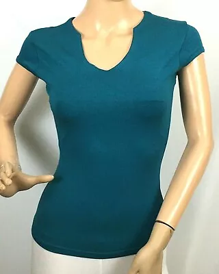 LILI POP Paris Women's Knit Blue Stretch Top Made In France $69.99 • $12.95