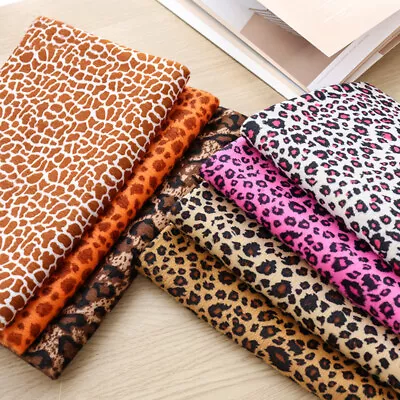 1M Leopard Print Flannelette Fabric Faux Fur Cotton Upholstery Clothes Material • £12.78