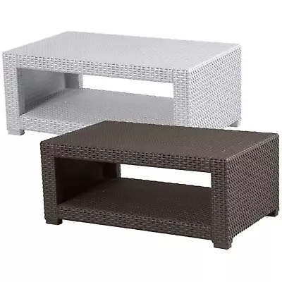 £59.50 • Buy Rattan Effect Coffee Side Table Weatherproof Outdoor Garden Furniture Foot Stool