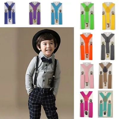 £3.49 • Buy Boys Girls Toddler Children Adjustable Washable Y-Braces Elastic Belt Suspenders