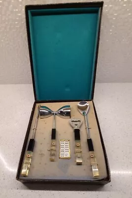 Vintage Lucite Handle Bartender Tools With Floating Dice MCM Original Box • $69