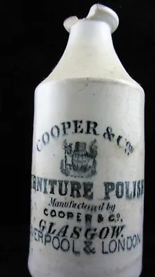£45 • Buy Antique Victorian Stoneware Bottle Cooper & Co Furniture Polish Glasgow