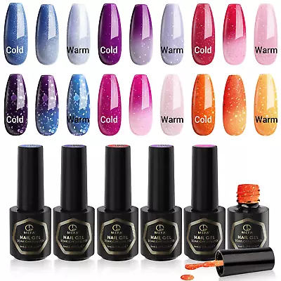 Color Changing Gel Nail Polish Set 6 Colors Winter Temperature Mood Chang • $13.32