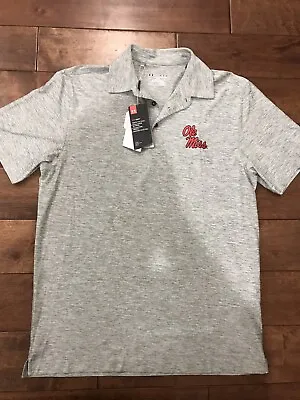 Mens Medium M Mississippi Rebels Under Armour Golf Shirt Polo NWT NCAA New • $22