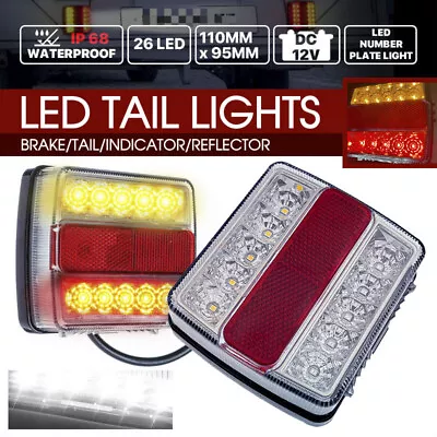 $25.99 • Buy Submersible/Waterproof 26 LED Stop Tail Lights Kit Boat Truck Trailer Lights 2X