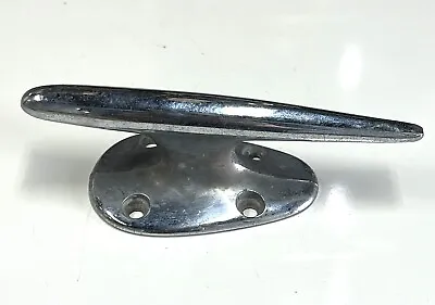 Used 5-3/4  Torpedo Die Cast Chrome Vintage Boat Rope Cleat Marine Tie Down • $39.95