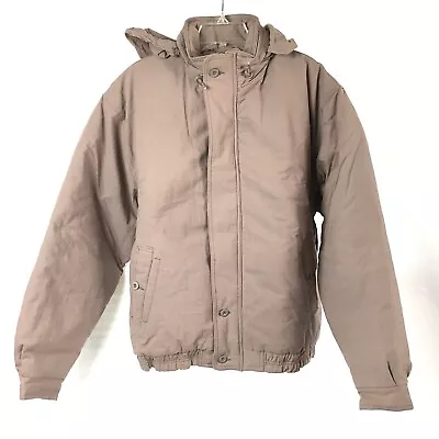 The Fox Collection Mens Medium Tall Light Brown Jacket Coat Winter Remove Hood • $48
