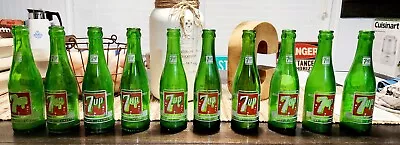 Vintage 7-Up Bottle (10ct) 7oz.  Nice ! Estate Find . Cool Find ! • $99