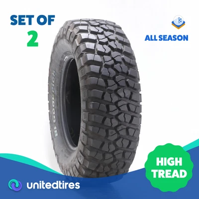 $770.59 • Buy Set Of (2) Used LT 285/70R18 BFGoodrich Mud-Terrain T/A KM2 127/124Q E - 17-1...