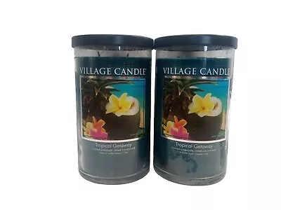 2 Village Candle Tropical Getaway. Crushed Pineapple Sweet Coconut Milk 19oz  • $42.95