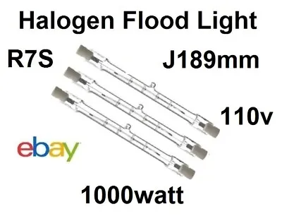 R7 Tungsten Halogen Linear Security Floodlight Tube Bulbs J189mm  1000watt 110v • £3.99