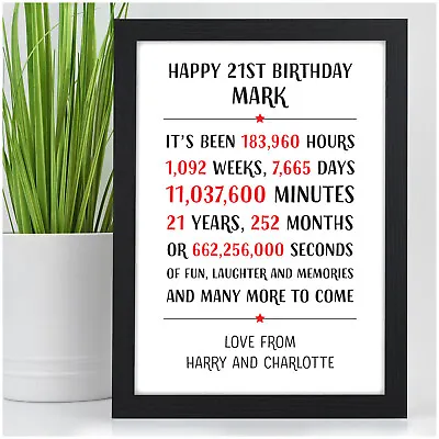 £12.95 • Buy 18th 21st 30th 40th 50th 60th PERSONALISED Birthday Gifts For Him Dad Son Men
