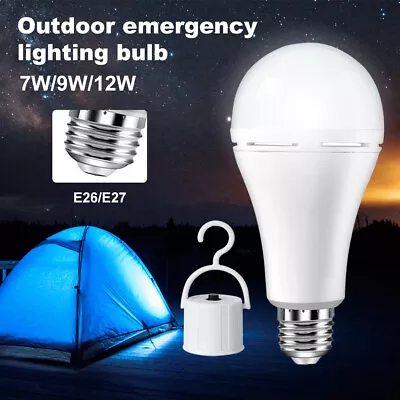 7/9/12W E26/E27 LED Bulb Rechargeable LED Light Bulbs W/Battery Backup Emergency • $10.99