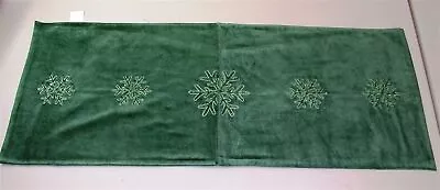 (1) Velvet Embroidered Embellished Snowflake Table Runner 14 X 34 ~ Emerald NEW • $3.99