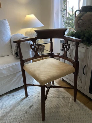 £85 • Buy Antique Corner Arm Chair, English, Walnut, Dressing Seat, Art Nouveau, Victorian