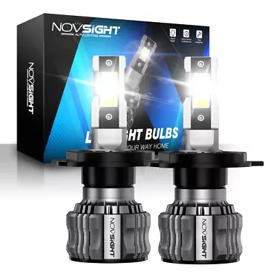 NOVSIGHT H4 LED Headlight Globes Kit Hi/Lo Beam 15000LM 6500K Super Bright White • $33.10