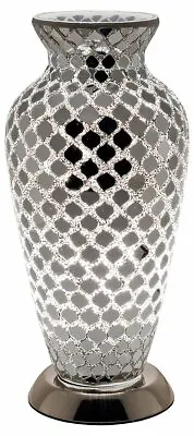 Mirrored Tile Mosaic Glass Vase Lamp - LM79CM • £49.99