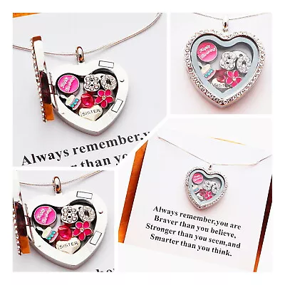 £5.79 • Buy 80th Birthday Gift -Personalised  Floating  Memory Locket Necklace 